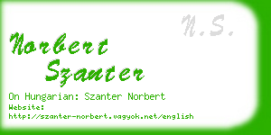 norbert szanter business card